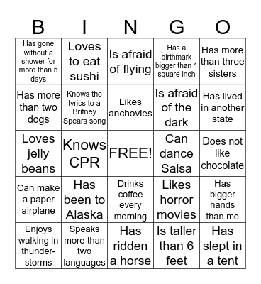 Icebreaker Bingo! Bingo Card