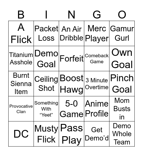 RL Bingo Card