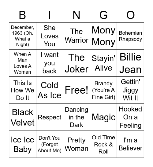 Pirate Rock 1 Bingo Card