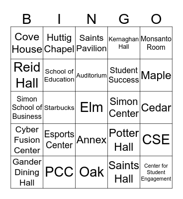 Maryville Centers Bingo Card