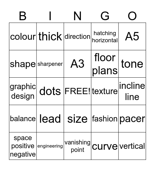 Graphics Bingo! Bingo Card