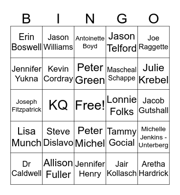 Maryville Staff Bingo Card