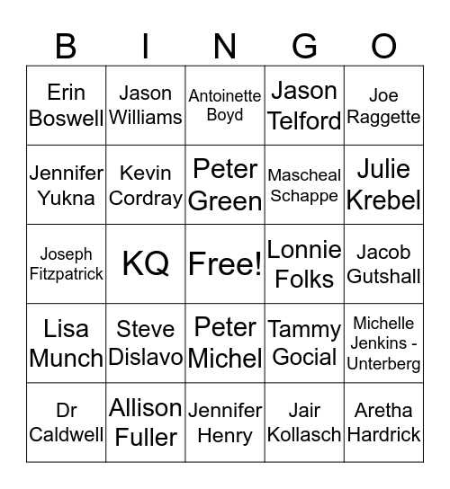 Maryville Staff Bingo Card