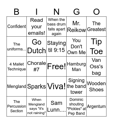 Winter Retreat Bingo Card
