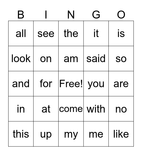 Lucas Bingo Card