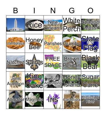 Louisiana Bingo Card