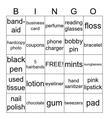 PURSE BINGO Card