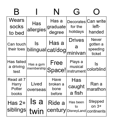PI PLAN-INGO Bingo Card