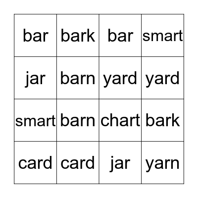 Spelling Review Bingo Card