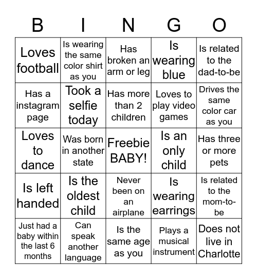 Human Bingo! Mix & Mingle! Bingo Card