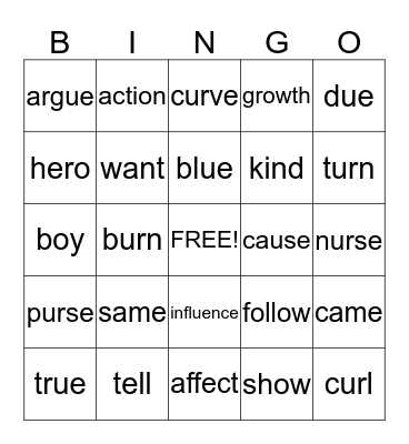 2ND GRADE Bingo Card