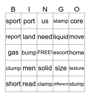 2ND GRADE Bingo Card