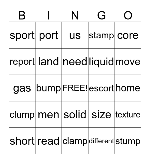 2ND GRADE Bingo Card