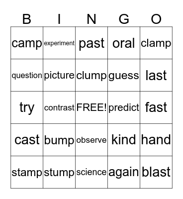 2ND GRADE Bingo Card