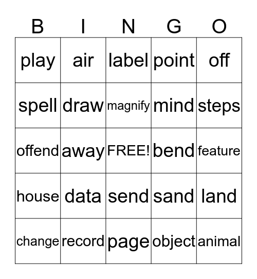2nd GRADE Bingo Card