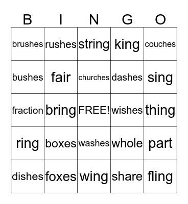 2ND GRADE Bingo Card