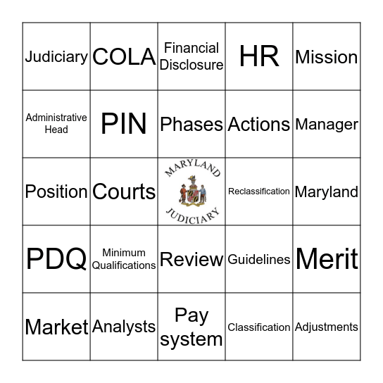 Class & Salary BINGO Card