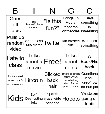 MT&R Bingo Card