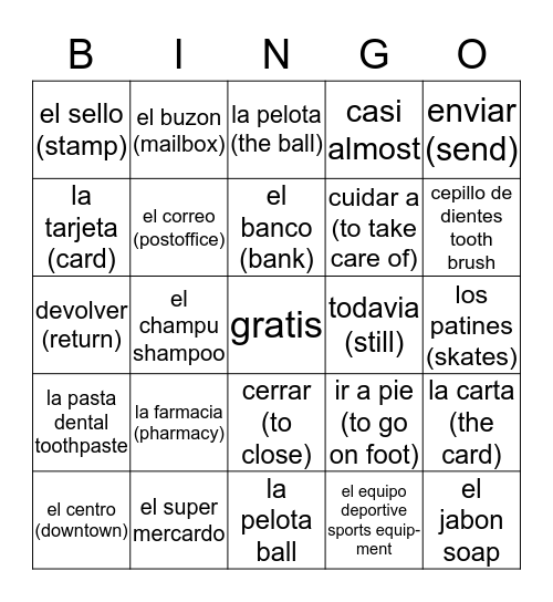 3A En la communidad Bingo Card