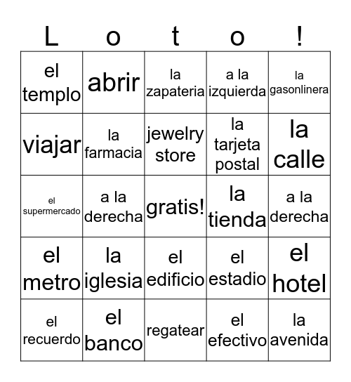 La comunidad Bingo Card