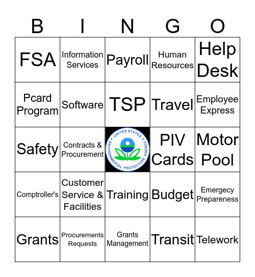 Mission Support Division (MSD) Bingo Card