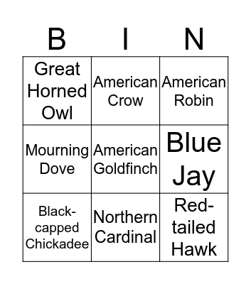 Bird Bingo Card