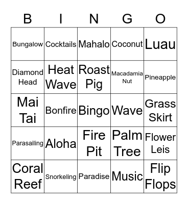 ALOHA "RED VELVETS" BINGO Card