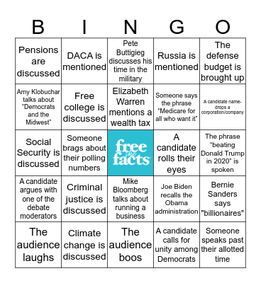 DEMOCRATIC PRIMARY TEN WATCH PARTY Bingo Card