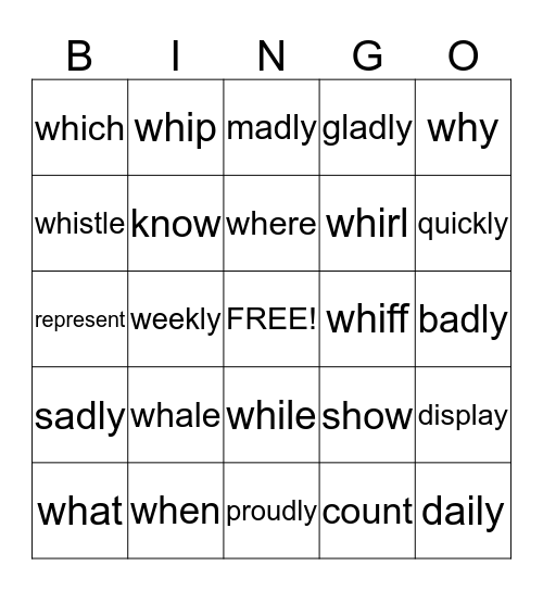 2ND GRADE Bingo Card