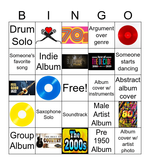 Johnson Vinyl Marathon Night Bingo Card