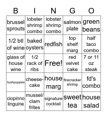 Fishdaddys Bingo Card