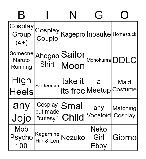 ACross Friday Bingo Card