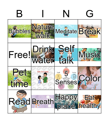 Coping Skills Bingo Card