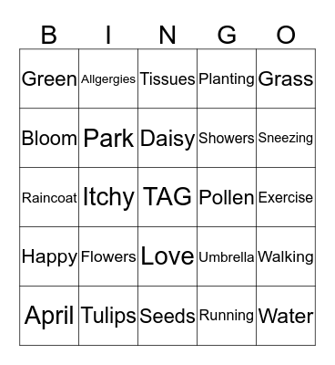 Spring Bingo Card