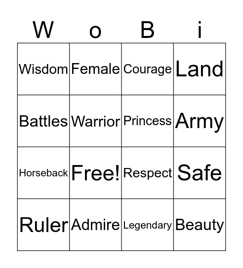 Unit 4: Malaysian Legends Bingo Card