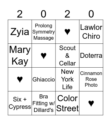 Ladie's Night at Lawlor Chiropractic Bingo Card