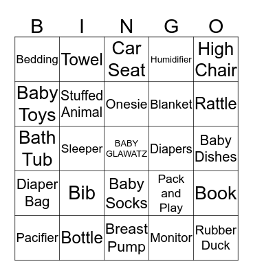 BABY SHOWER Bingo Card