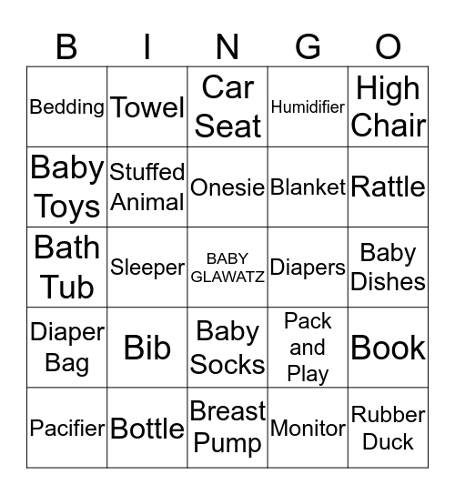 BABY SHOWER Bingo Card