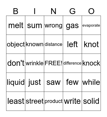 3RD GRADE Bingo Card