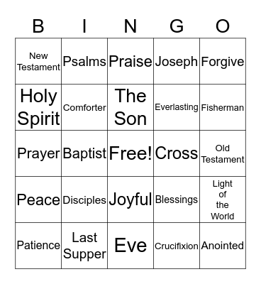 BIBLE BINGO Card