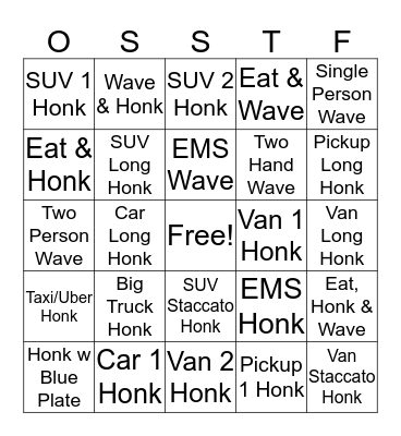 Strike Time Bingo Card