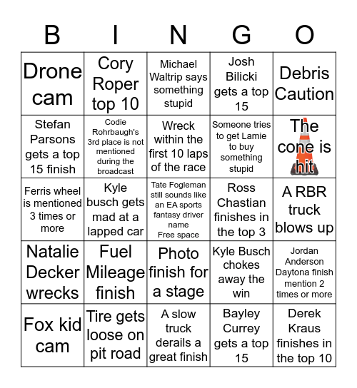 Las Vegas Trucks Bingo Card