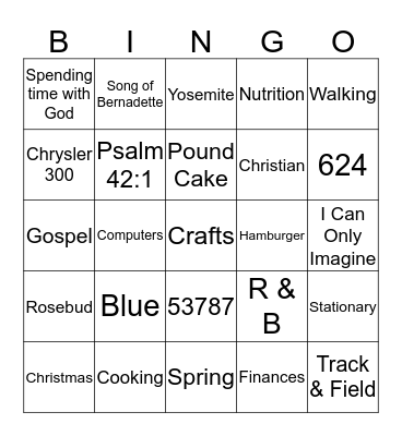 Guess Who I Am Bingo Card