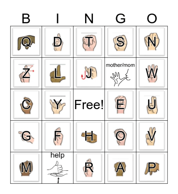 ASL Bingo Card