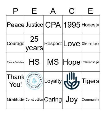 Teacher Appreciation Week Bingo Card