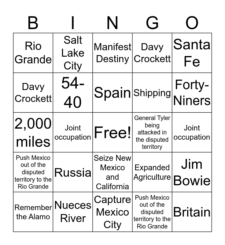 Chapter 12 Review Bingo Card