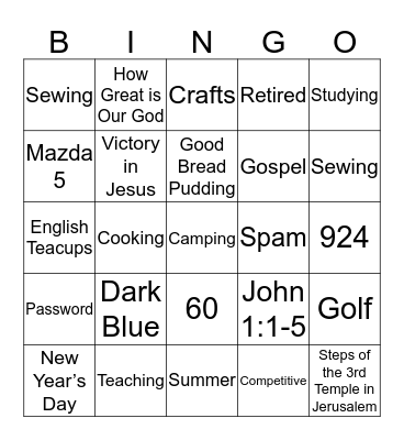 Guess Who I Am Bingo Card