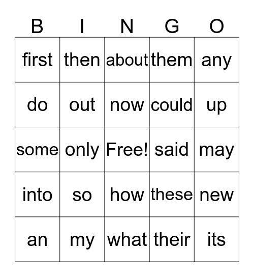 100 A & B Bingo Card