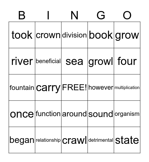 3RD GRADE Bingo Card