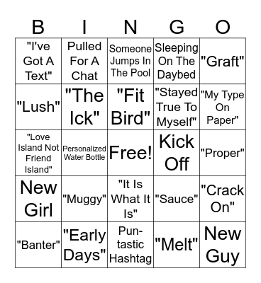 Love Island Season 6 BINGO Card